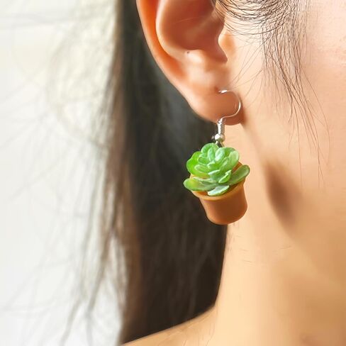 Plant Earrings for Women Hanging Plant Earrings Potted Plant Earrings Flower Pot Earrings Cactus Earrings Unique Flower Pot Jewelry Gifts for Women in Saudi Arabia