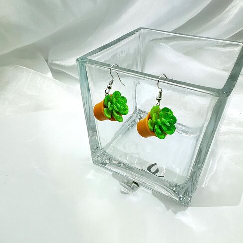 Plant Earrings for Women Hanging Plant Earrings Potted Plant Earrings Flower Pot Earrings Cactus Earrings Unique Flower Pot Jewelry Gifts for Women in Saudi Arabia