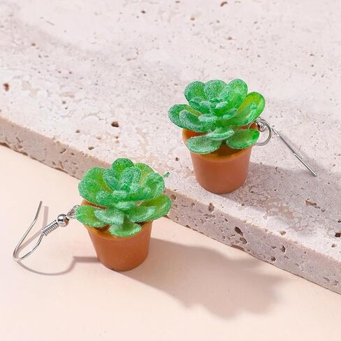 Plant Earrings for Women Hanging Plant Earrings Potted Plant Earrings Flower Pot Earrings Cactus Earrings Unique Flower Pot Jewelry Gifts for Women in Saudi Arabia