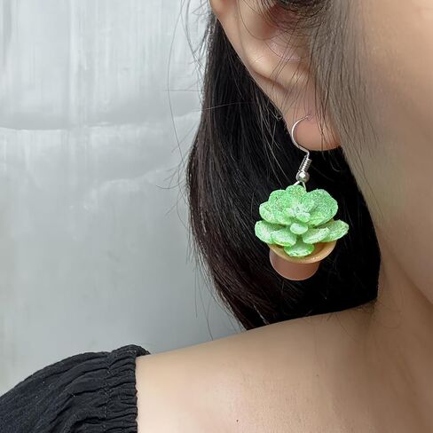 Plant Earrings for Women Hanging Plant Earrings Potted Plant Earrings Flower Pot Earrings Cactus Earrings Unique Flower Pot Jewelry Gifts for Women in Saudi Arabia