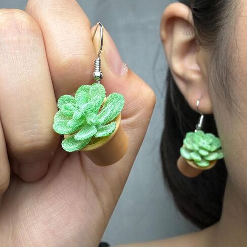 Plant Earrings for Women Hanging Plant Earrings Potted Plant Earrings Flower Pot Earrings Cactus Earrings Unique Flower Pot Jewelry Gifts for Women in Saudi Arabia