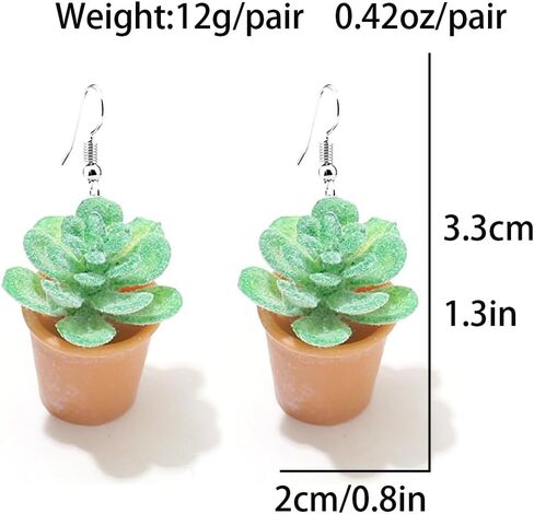 Plant Earrings for Women Hanging Plant Earrings Potted Plant Earrings Flower Pot Earrings Cactus Earrings Unique Flower Pot Jewelry Gifts for Women in Saudi Arabia