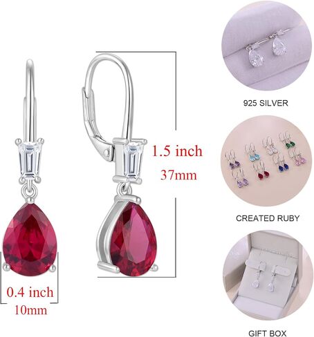 Starchenie Women's Dangle Drop Earrings Sterling Silver Leverback Earrings Birthstone Jewelry in Saudi Arabia