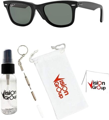 Ray-Ban RB2140 Original Wayfarer Sunglasses + Vision Group Accessories Bundle in Saudi Arabia