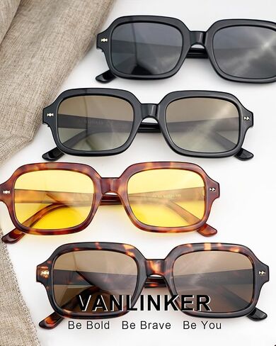 VANLINKER Retro Square Polarized Sunglasses for Women Men Vintage Rectangle Shades VL9832 in Saudi Arabia