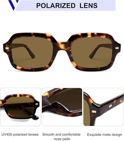 VANLINKER Retro Square Polarized Sunglasses for Women Men Vintage Rectangle Shades VL9832 in Saudi Arabia