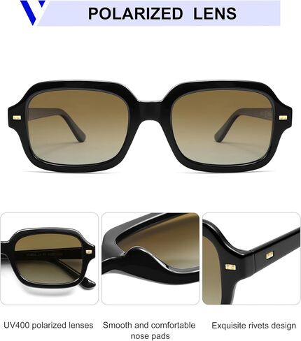 VANLINKER Retro Square Polarized Sunglasses for Women Men Vintage Rectangle Shades VL9832 in Saudi Arabia