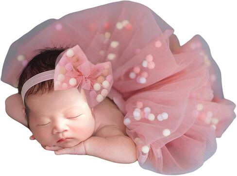 الوليد الطفل التصوير الدعائم وتتسابق تول شبكة توتو تنورة غطاء الرأس طفل الفتيات صور الدعائم الرضع الأميرة زي الملابس in Kuwait