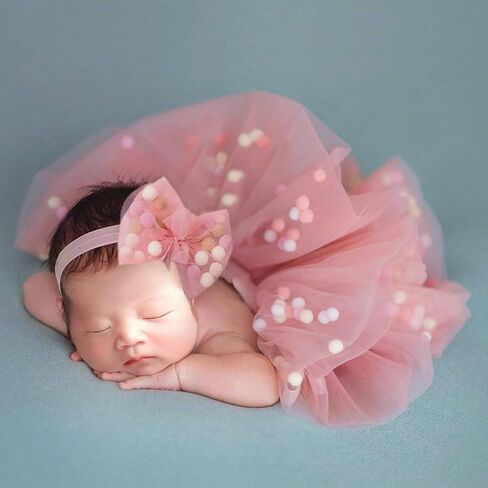 الوليد الطفل التصوير الدعائم وتتسابق تول شبكة توتو تنورة غطاء الرأس طفل الفتيات صور الدعائم الرضع الأميرة زي الملابس in Kuwait