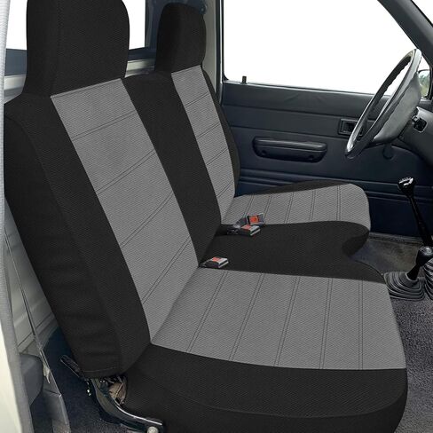 غطاء مقعد أمامي مخصص من SAPUBK مع مساند للرأس بديل لملحقات Toyota Pickup 1990-1995 (أسود ورمادي) in Kuwait