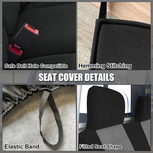 SAPUBK Custom-Fit Front Bench Seat Cover with Headrests Replace for Toyota Pickup 1990-1995 Accessories Seat Protector(Black&Grey) in Kuwait