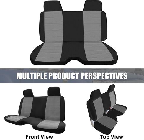 SAPUBK Custom-Fit Front Bench Seat Cover with Headrests Replace for Toyota Pickup 1990-1995 Accessories Seat Protector(Black&Grey) in Kuwait