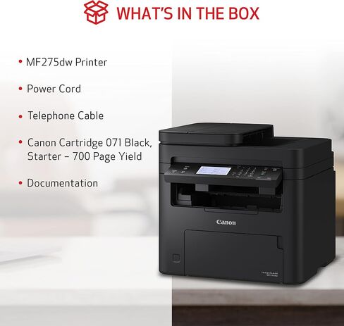 Canon imageCLASS MF267dw II - طابعة ليزر أحادية اللون لاسلكية، طباعة، نسخ، مسح ضوئي، فاكس مع وحدة تغذية المستندات التلقائية، أسود، تعمل مع Alexa in Saudi Arabia