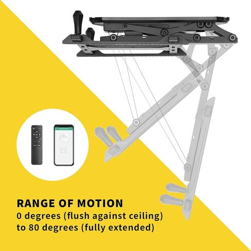 ProMounts Motorized Fireplace Mantel TV Wall Mount Fits Most 37-70 Inch Screens, Motorized Drop Down TV Wall Mount Bracket Above Fireplace for Both Flat and Curved, and Holds up to 77 lbs. in Kuwait