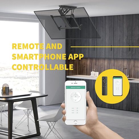 ProMounts Motorized Fireplace Mantel TV Wall Mount Fits Most 37-70 Inch Screens, Motorized Drop Down TV Wall Mount Bracket Above Fireplace for Both Flat and Curved, and Holds up to 77 lbs. in Kuwait