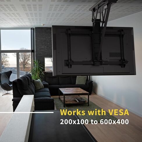 ProMounts Motorized Fireplace Mantel TV Wall Mount Fits Most 37-70 Inch Screens, Motorized Drop Down TV Wall Mount Bracket Above Fireplace for Both Flat and Curved, and Holds up to 77 lbs. in Kuwait