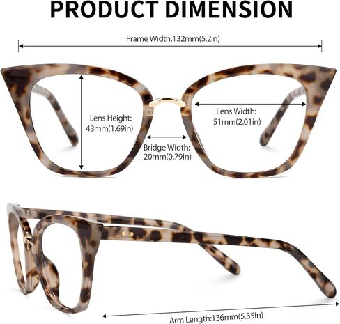 Zeelool Cat Eye Glasses Frame for Women Clear Lens Chandrika ZOP01899 in Saudi Arabia