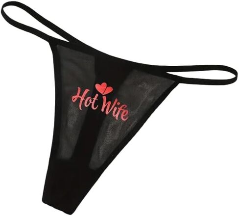 Hotwife القلب شبه شير شبكة ثونغ، V سلسلة سراويل منخفضة الخصر، الملابس الداخلية النسائية الملابس الداخلية أسود متوسط in Saudi Arabia