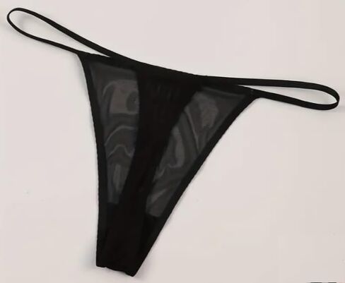 Hotwife القلب شبه شير شبكة ثونغ، V سلسلة سراويل منخفضة الخصر، الملابس الداخلية النسائية الملابس الداخلية أسود متوسط in Saudi Arabia