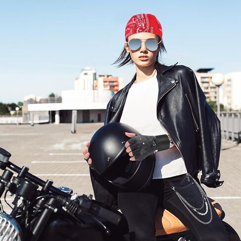 مجموعة أزياء mepase 9 قطع لعيد القديسين في الثمانينيات من الروك بانك للرجال، قبعة جمجمة الروك، نظارات شمسية لسائقي الدراجات النارية، أكمام قوطية، قفازات بدون أصابع، أساور معصم، إكسسوارات تنكرية للرجال والنساء البالغين (رائع) in Kuwait