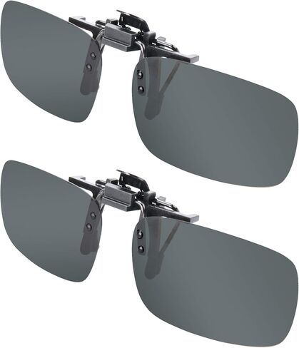 SPLAKS Clip-on Flip Up Polarized Sunglasses Rimless Over Prescription Glasses for Men Women in Kuwait