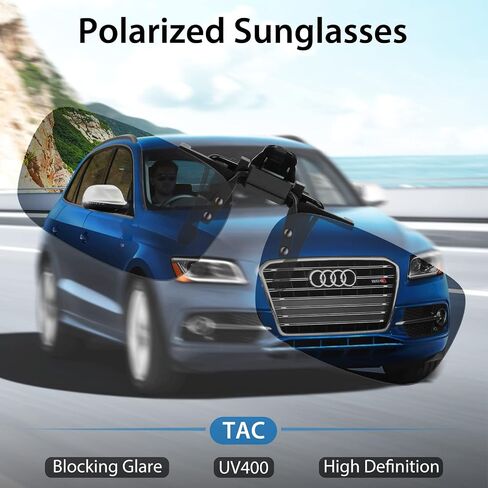 SPLAKS Clip-on Flip Up Polarized Sunglasses Rimless Over Prescription Glasses for Men Women in Kuwait