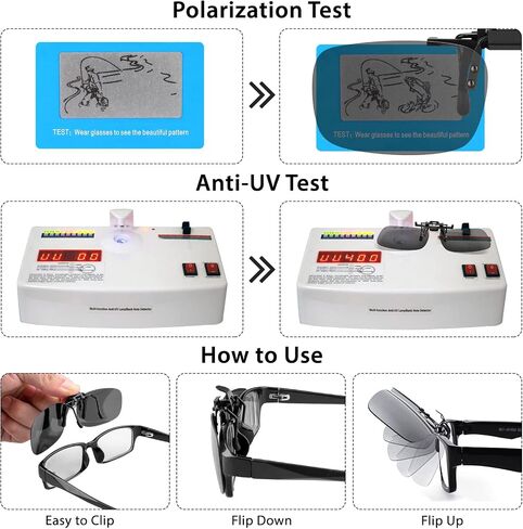SPLAKS Clip-on Flip Up Polarized Sunglasses Rimless Over Prescription Glasses for Men Women in Kuwait