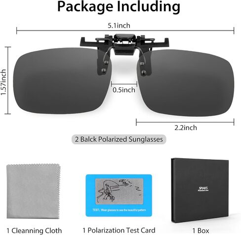 SPLAKS Clip-on Flip Up Polarized Sunglasses Rimless Over Prescription Glasses for Men Women in Kuwait