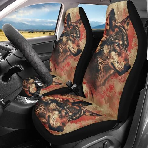 Tribal Frog Lotus Leaf Car Seat Covers Set of for 2 Front Seats, Auto Accessories Decorative Bucket Car Seat Protectors Decor Universal Fit for Car Truck SUV, Green in Saudi Arabia