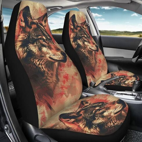 Tribal Frog Lotus Leaf Car Seat Covers Set of for 2 Front Seats, Auto Accessories Decorative Bucket Car Seat Protectors Decor Universal Fit for Car Truck SUV, Green in Saudi Arabia