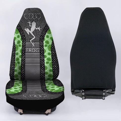 Tribal Frog Lotus Leaf Car Seat Covers Set of for 2 Front Seats, Auto Accessories Decorative Bucket Car Seat Protectors Decor Universal Fit for Car Truck SUV, Green in Saudi Arabia