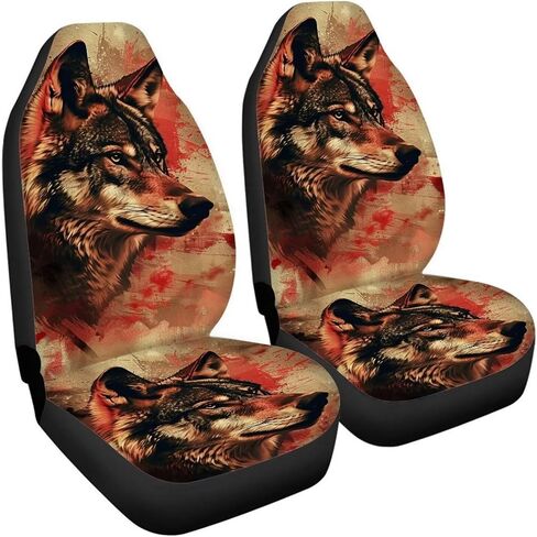 Tribal Frog Lotus Leaf Car Seat Covers Set of for 2 Front Seats, Auto Accessories Decorative Bucket Car Seat Protectors Decor Universal Fit for Car Truck SUV, Green in Saudi Arabia