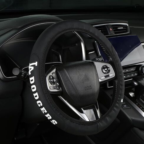 Retractable Leather for Yankees Steering Wheel Cover, Black Universal Fit 14-15 Inch All Vehicle Steering Wheel Cover, Universal Fit for All Vehicles in Saudi Arabia