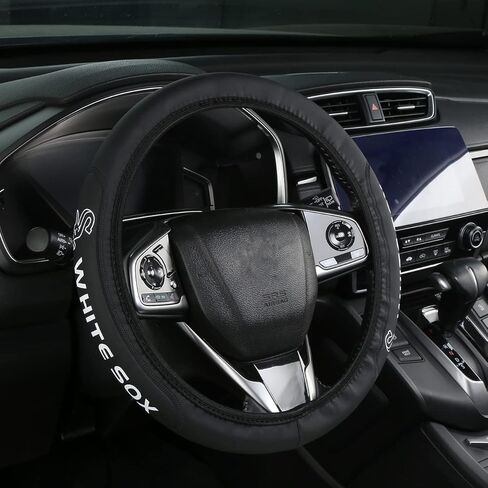Retractable Leather for Yankees Steering Wheel Cover, Black Universal Fit 14-15 Inch All Vehicle Steering Wheel Cover, Universal Fit for All Vehicles in Saudi Arabia