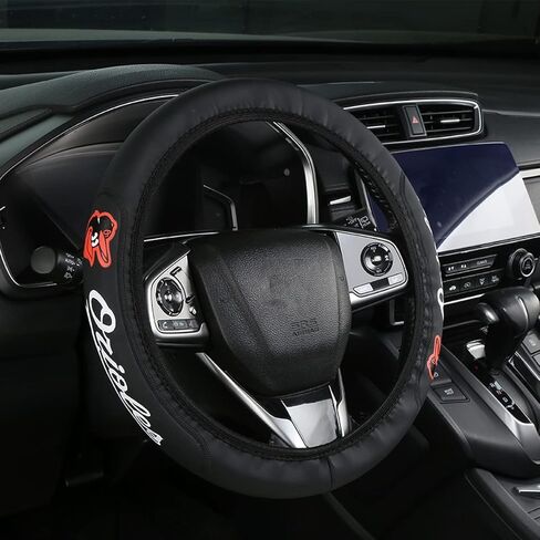 Retractable Leather for Yankees Steering Wheel Cover, Black Universal Fit 14-15 Inch All Vehicle Steering Wheel Cover, Universal Fit for All Vehicles in Saudi Arabia