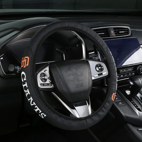 Retractable Leather for Yankees Steering Wheel Cover, Black Universal Fit 14-15 Inch All Vehicle Steering Wheel Cover, Universal Fit for All Vehicles in Saudi Arabia