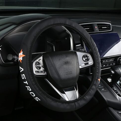 Retractable Leather for Yankees Steering Wheel Cover, Black Universal Fit 14-15 Inch All Vehicle Steering Wheel Cover, Universal Fit for All Vehicles in Saudi Arabia