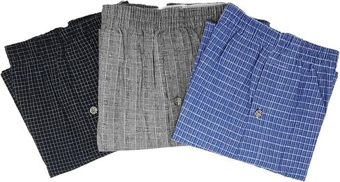 Andrew Scott Men's Cotton Blend Plaid Boxer Underwear Shorts |Big Man| Sizes S to 6XL - Multi Packs in Saudi Arabia