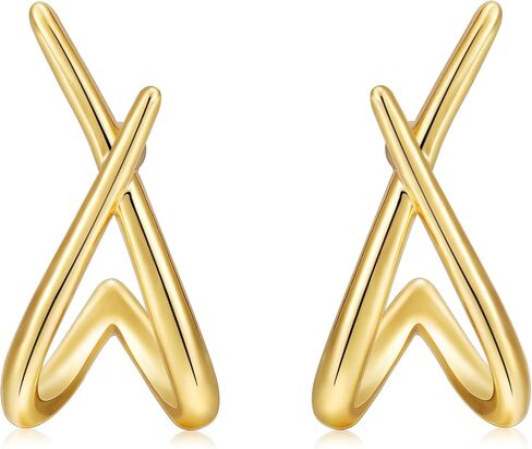 Apsvo Gold Earrings for Women Trendy,14K Gold Stud Earrings Hypoallergenic Earring for Women Gifts Minimalist Simple Dainty Earrings Jewelry in Saudi Arabia