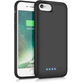Pxwaxpy Battery Case for iPhone 8/7/6s/6/SE(2022/2020), 6000mAh Rechargeable Charging Case for iPhone 8/7 Portable Battery Pack for iPhone 6s/6/SE(3rd & 2nd Gen) Charger Case [4.7inch], Black