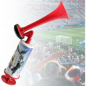 Handheld Air Horn for Sports Events, Dodomes Hand Pump Horn for Sports Events, Metal+ABS Noise Maker Horn for Boating, Birthday, Graduation, Christmas Party(2 Pack)