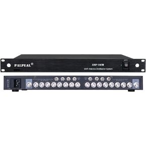 AMP-16CH 8 Way UHF Wireless Antenna Power Distribution System,Microphone Antenna Splitter,Antenna Amplifier,Signal Amplifier for Wireless Microphone,16 Outputs Ports