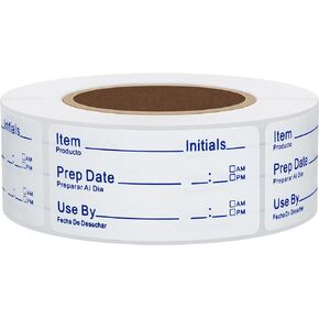 Hybsk 500pcs Freezer Labels for Food Storage Removable FIFO Use by Food Preparation Stickers Prep Date 1 x 2 Inch Labels (Red)