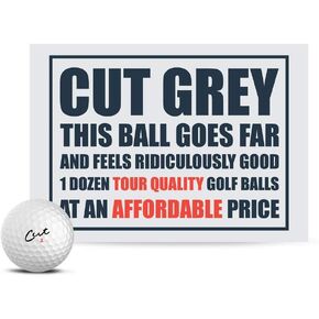 Cut Grey Golf Balls, 3 Piece Urethane (One Dozen)