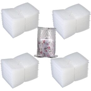 Angyanco 200PCS Self-Seal Bubble Out Bag Pouches, 3.93" x 5.9"+1.5" Inch (10 x 15+4cm) Clear Bubble Cushioning Wrap Bag, Double-Side Premium Small Bubble Out Pouch for Moving, Shipping