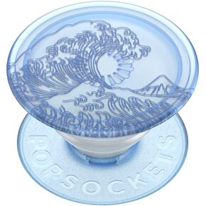 PopSockets Plant-Based Phone Grip with Expanding Kickstand, Eco-Friendly PopSockets for Phone -Translucent Ocean