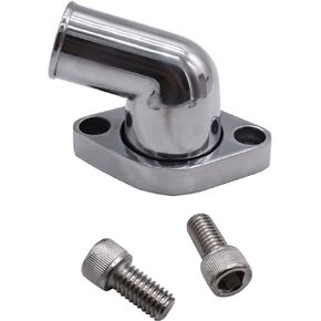1 SET SHLPDFM chrome Steel Chevy Water Neck 15° Swivel Polished aluminum Water Neck Thermostat Housing Compatible with SBC BBC CHEVY 327 350 396 454 Engines