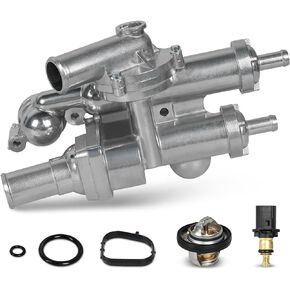 WMPHE Upgraded Aluminium Engine Coolant Thermostat Housing Compatible with Chrysler 200 Sebring Dodge Avenger Caliber Journey Jeep Compass Patriot 2.4L 2007-2020, Replacement for 68003582AB 902-319