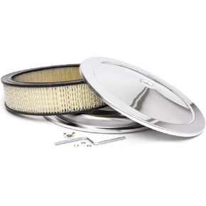 Company R5195 14" x 3" Plain Chrome Offset Air Cleaner