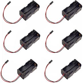 18650 Battery Holder 1 Slot 3.7V Battery Storage Case 2 Cell 3 Cell Black 4 Cell Plastic Container with Connect Black Red Wires (2 of Each Type)